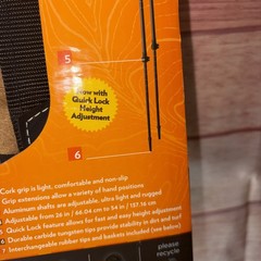 Cascade Mountain Tech Lock Cork Grip Trekking Poles NEW Model# TPALQLCORK2