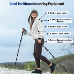 2 Pieces Hiking Poles Folding, Trekking Poles Aluminium, Adjustable 110130cm,…