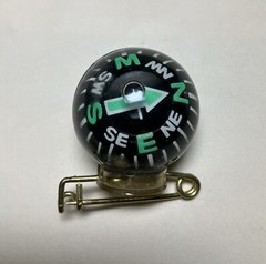 Ball Type Pin On Compass Liquid Filled Luminous Arrow Vintage