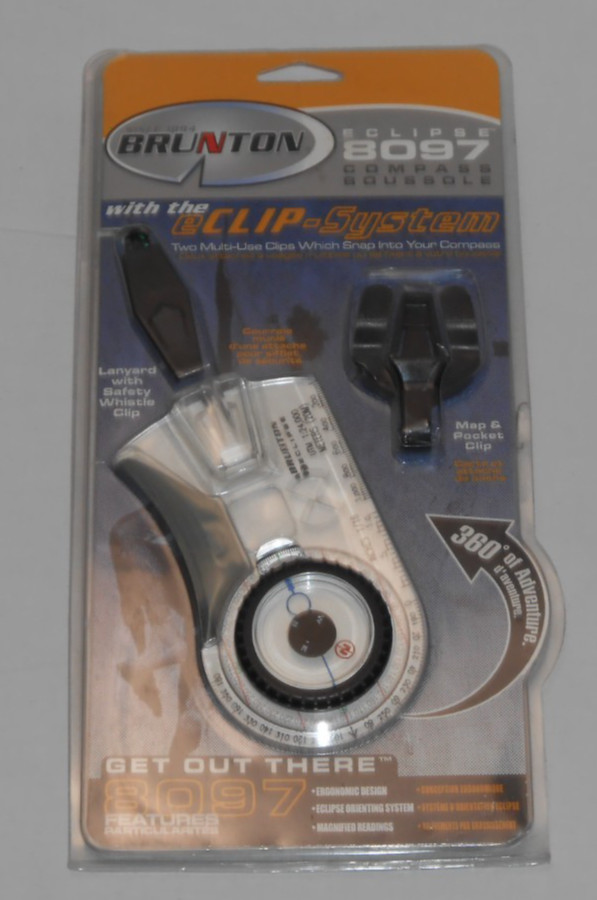 BRUNTON Eclipse Compass #8097 Outdoorsman Hiking Camping Survival Travel clipon