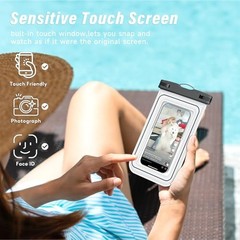 Waterproof Phone Pouch – 2 Pack IP68 Floating Waterproof Phone White & Black