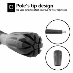 Trekking Poles Carbon Walking Hiking Stick Adjustable Anti-Shock 5 Section 130cm