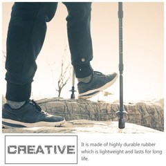8Pcs Durable Rubber Crutch Foot Covers for Hiking Trekking Outdoor Use Black