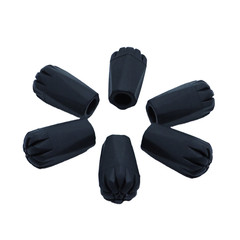 Hiking Pole Tip Protectors 10pcs Black PVC for 11mm Diameter Pole Tips