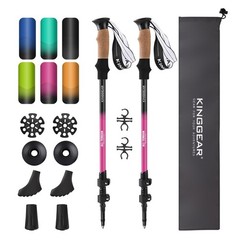 KINGGEAR Nordic Walking Stick – Lightweight Aluminum Trekking Poles 2 Pack