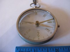 Vintage Clear Glass Handheld Hiking Camping Mapping Compass Made in Japan