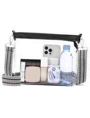 Clear Bag for Stadium Events, Clear Purse for Women, Large Transparent Black