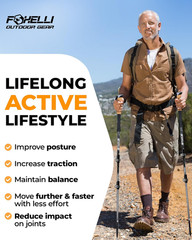 Trekking Poles – Lightweight Collapsible Aircraft Grade Aluminum Hiking Poles wi