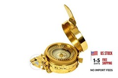 Vintage Style Shiny Brass British Prismatic Military Compass – Nautical Pocket