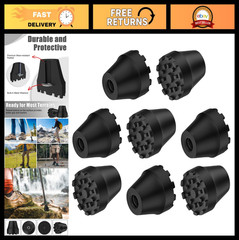 Replacement Rubber Tips for Trekking Poles & Walking Sticks – Anti-Slip, Shock-A