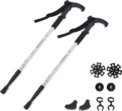 Walking Sticks Lightweight Trekking Poles T Anti-Slip Handle Design Adjustable