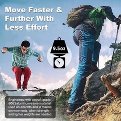 Pair of 2 Trekking Poles Walking Hiking Sticks Anti-shock Adjustable Alpenstock