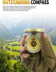 Handcrafted Solid Brass Pocket Compass, 1.8″ Mini Navigation Tool for Hiking, Su