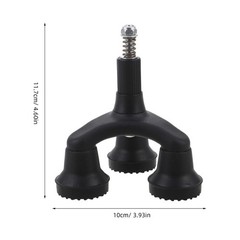 Set of 3 Reusable Tripod Walking Cane Tips Black Plastic Anti Shock Feet
