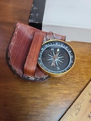 Leather Case For Compass Or Pocket Watch Small Compass Included