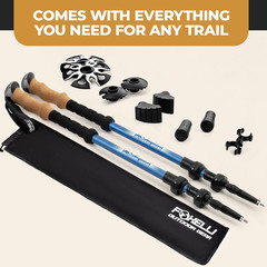 Carbon Fiber Trekking Poles – Lightweight Collapsible Hiking Poles with Cork Gri