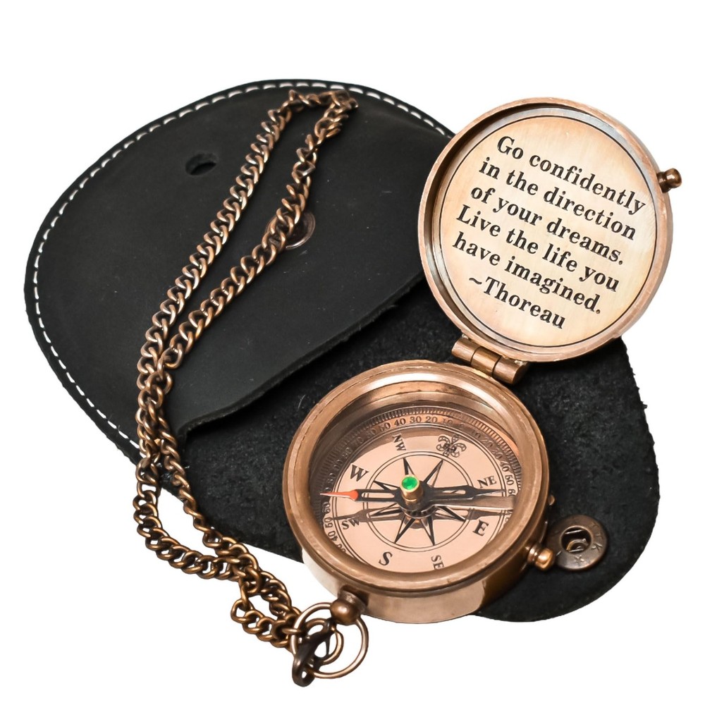 Thoreaus Go Confidently Engraved Compass Graduation Gift Graduation Gift For Hi