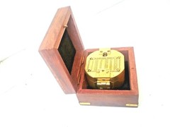 Brass Brunton Compass with wood box nautical magnetic compasses gift maritime