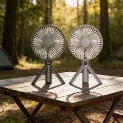 3000mAh Rechargeable Fan for Camping 4 Speed Levels Foldable Tripod Handheld