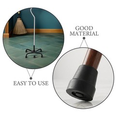 6Pcs Rubber Cane Rubber Feet for Quad Canes Durable Stable Black