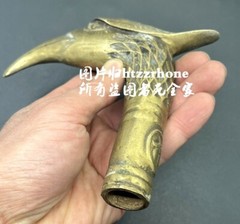 Brass Eagle Head Statue Walking Stick Cane Handle Top Topper Hand Grip Collect