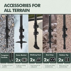 2pc Trekking Poles – Adjustable 7075 Aluminum with Flip Lock & Cork Grip