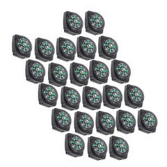 25Pcs/Pack Black Survival Bracelet Compass Umbrella Rope Accessories Outdoor
