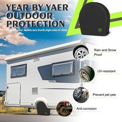 RV Tire Covers Sets of 4,Wheel Tire Cover for Trailers Travel Camper Truck SU…