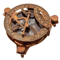 Antique Sundial Compass Replica Solid Brass Pocket Sundial West London