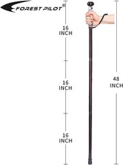 3pc Detachable Hardwood Hiking Stick with Compass – 48