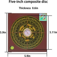 Chinese Compass I Ching Luo Pan Azimuth Indicator Home Decorational 4/6/7/9in