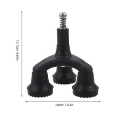 Set of 3 Reusable Walking Cane Tripod Tips Black Plastic Non Slip Support