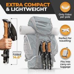 Lightweight Adjustable Trekking Poles – Compact Walking Sticks with Quick Locks,