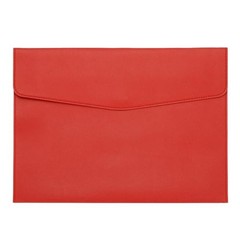 PU Leather A4 File Folder, Document Holder Filing Organizer Portfolio Red