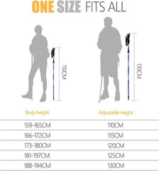 Hiking Poles Collapsible Trekking Poles – Aluminum Alloy 7075 Walking Sticks for