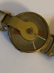 Vintage Lensatic Engineer Directional Compass Brass/Military? Liquid Filled Edge
