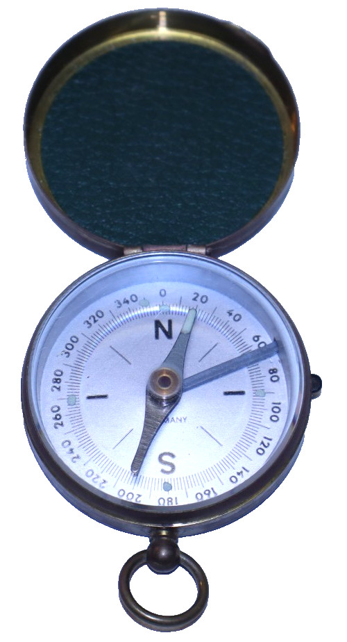 Vintage Brass Compass, Made in Germany with Cover, Pendant FOB Antique?