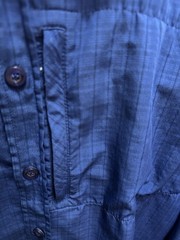 Mammot Mens Long Sleeve Hiking Shirt Blue Grid Pattern Size Medium