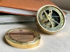 Brass Nautical Antique Brass and Copper Sundial Compass Clock Gift decor Item
