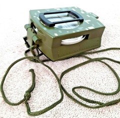 Prismatic Compass ~ Flip Top Camo Canvas Case Neck Lanyard Hiking ~ Germany