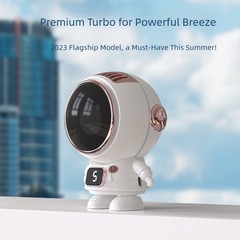 Adjustable Speed Astronaut Hanging Neck Fan USB Rechargeable Cooling Fan