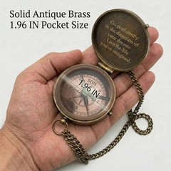 2026 Graduation Gifts for Him – Engraved Brass Pocket Compass for Son or Grandso