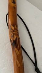 Brazos Rustic Walking Stick/Hiking Staff Handcrafted Leather Lanyard 39 1/2 Inch