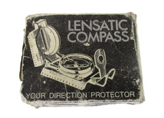 Vintage Lensatic Compass Japan Original Box Military Style Hiking Camping GC