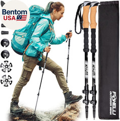 Carbon Fiber Trekking Poles – Lightweight Collapsible Hiking Poles with Cork Gri