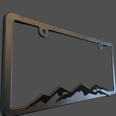 Premium OFF ROAD Black-Out Mountains Plastic License Plate Frame Bracket