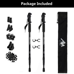 2PACK Trekking Walking Hiking Sticks Poles Adjustable Telescoping Alpenstock