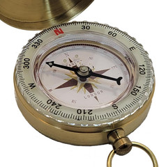 Glow in the Dark Brass Pocket Compass for Kids – Waterproof Navigation Tool for
