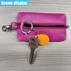 Leather Car Key Case Holder, Auto Smart Key Fob Protector Pouch with Violet