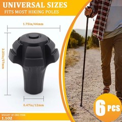 6 PCS 11mm Replacement Rubber Tip Hiking Trekking Pole Stick Foot Boot